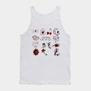 Red and black doodles #1 Tank Top